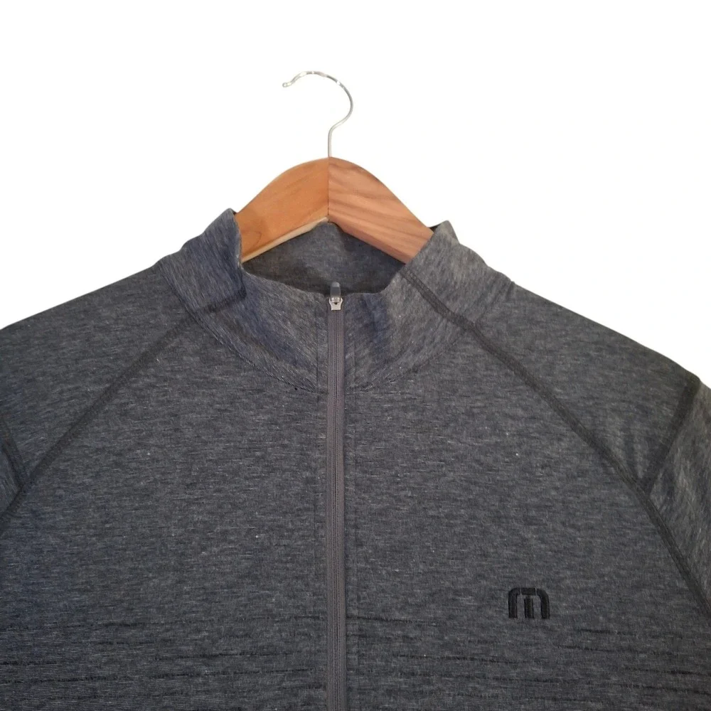 Travis Mathew 1/4 Zip Pullover Mens Medium Charcoal Gray Heather Golf Sweater